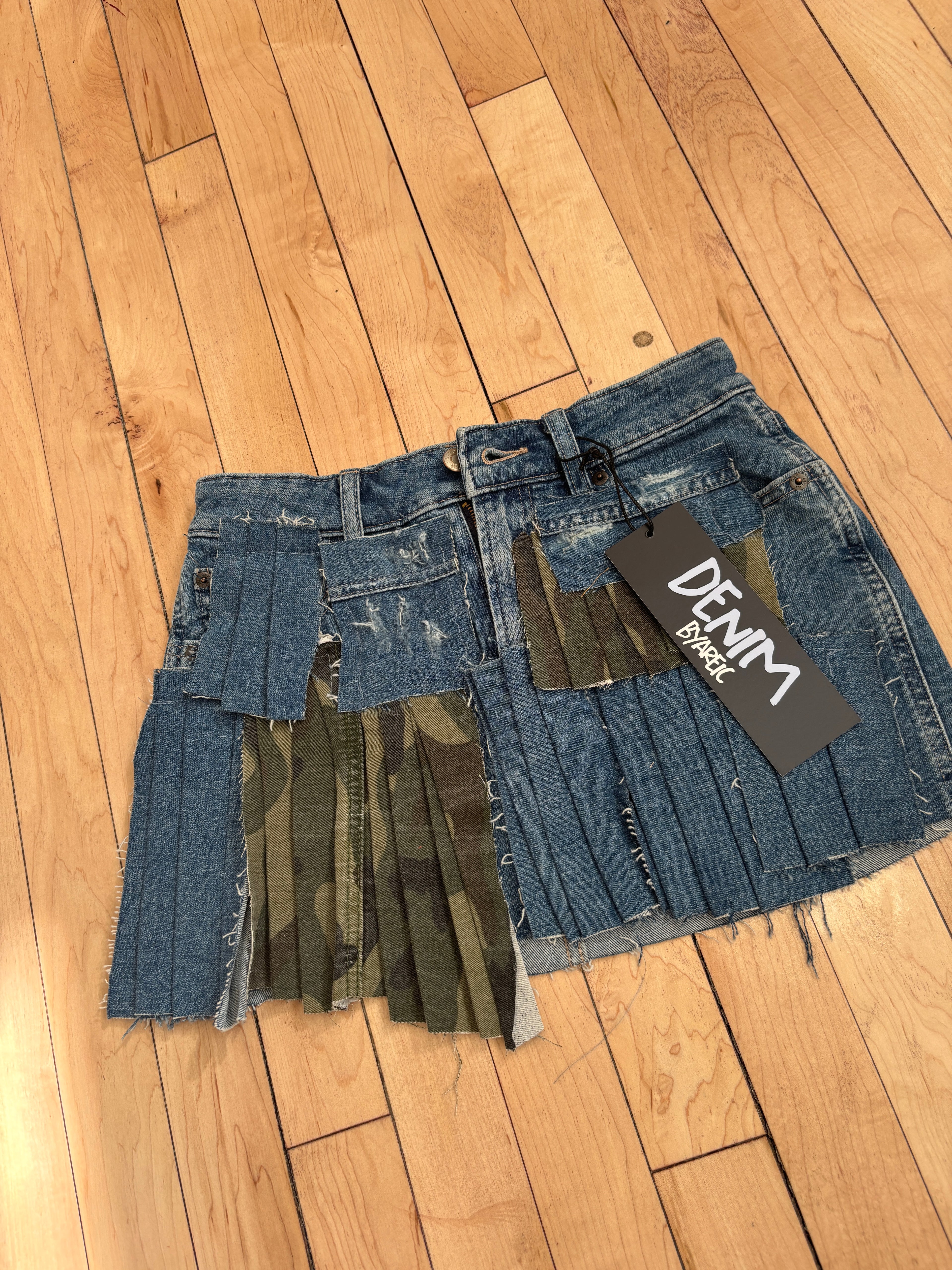 Custom Denim Pleated Skirts